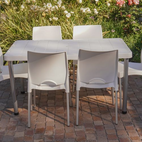 MESA GARDEN LIFE TOKIO PATAS METÁLICAS BLANCA F427000