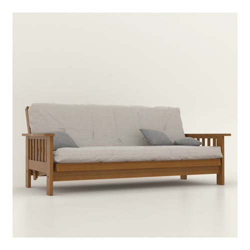 FUTON CONFORT CON COLCHON DE RESORTE PERGAMINO MUEBLES