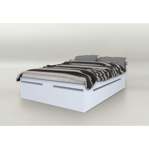 CAMA FLEX P/ COLCHON 1.40 Y 1.60 BLANCO PERGAMINO MUEBLES