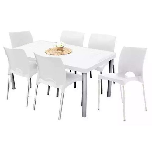 COMBO MESA TOKIO + 6 SILLAS BOSTON (BLANCO)