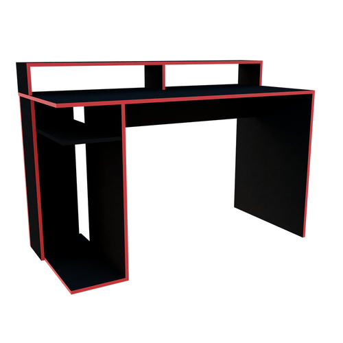 ESCRITORIO GAMER TABLES 1.29 NEGRO C/F ROJO 3047