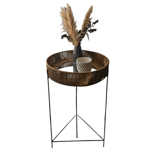 MESA MIL SILLAS ARRIME ALTA CIRCULO ESPEJO MARRON