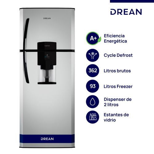 HELADERA DREAN HDR370F61S CICLICA 362L SILVER