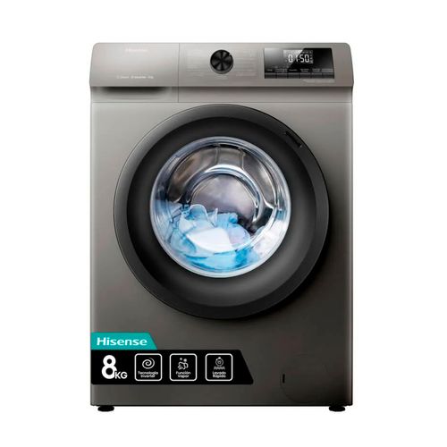 LAVARROPAS HISENSE WFQP8014T C/FRONTAL GRIS 8KG