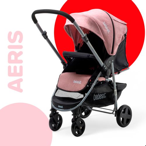 COCHE BEBESIT TRAVEL SYSTEM AERIS 1390TS-F ROSADO