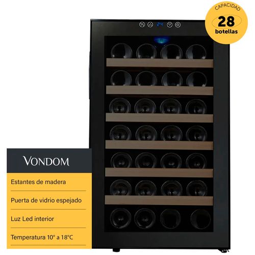 CAVA VONDOM T28 28 BOTELLAS NEGRA C/ ESTANTES