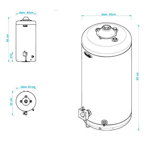 TERMOTANQUE ESCORIAL 80 LTS GN CONVERTIBLE A GAS LICUADO
