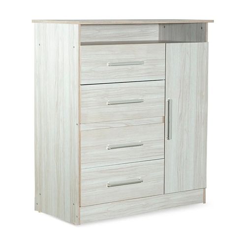 COMODA MUEBLES MAXIMO FORTALEZA 1P 4 CAJONES MARFIL