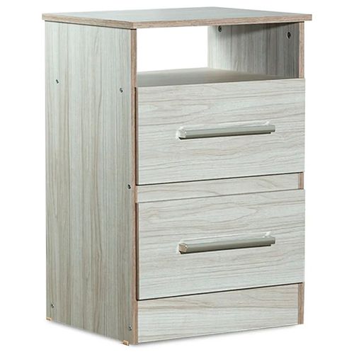 MESA DE LUZ MUEBLES MAXIMO FORTALEZA 2 CAJONES MARFIL