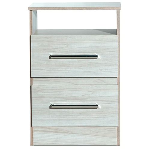 MESA DE LUZ MUEBLES MAXIMO FORTALEZA 2 CAJONES MARFIL