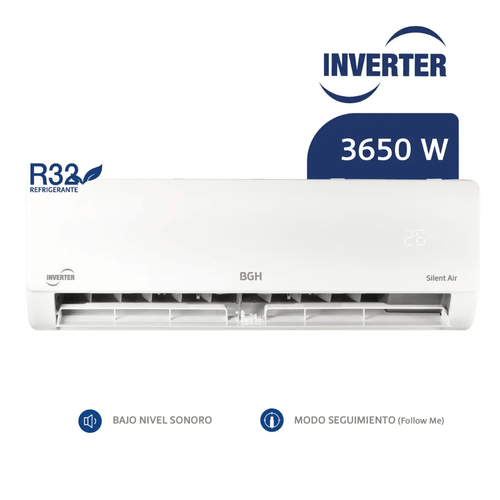 AIRE ACONDICIONADO BGH SPLIT 3650W F/C BSI37WCNX INVERTER SILENT AIR
