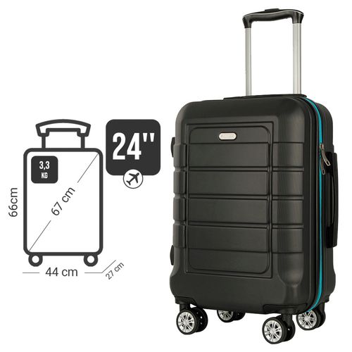 VALIJA MICROCASE 24 PULGADAS NEGRA