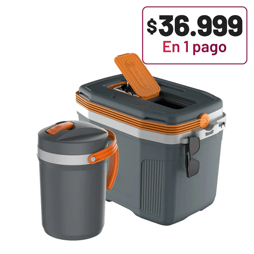 CONSERVADORA TERMOLAR 32 LITROS GRIS + JARRA TERMICA TERMOLAR 2.5 LTS GRIS