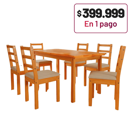 MESA MENEGHETTI ITALIA 1.60 + 6 SILLAS VERONA A40