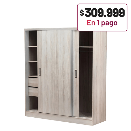 PLACARD MUEBLES MAXIMO FORTALEZA 2P CORREDIZAS MARFIL