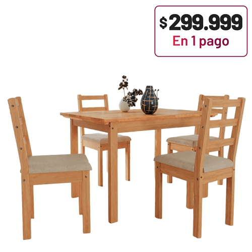 MESA MENEGHETTI ITALIA 1.20 + 4 SILLAS VERONA A40