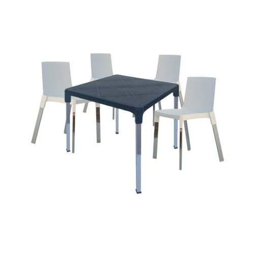 COMBO SIT MOBILI MESA KALEM CUADRADA + 4 SILLAS ZOE