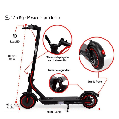 MONOPATIN RANDERS ELECTRICO SCT-104 ALUMINIO