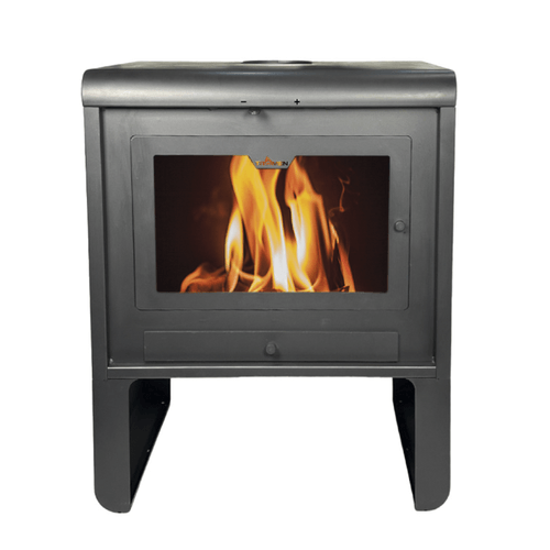 ESTUFA A LEÑA TROMEN PEHUEN 24000 KCAL + KIT POR TECHO ENLOZADO 6 PULGADAS TROMEN